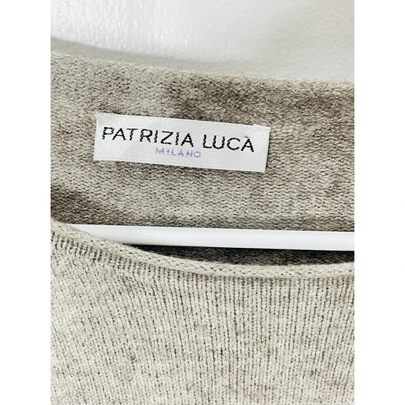 Patrizia Luca Milano Womens Pullover Sweater M Embroidered Felt Polka Dot Gray - Picture 4 of 9